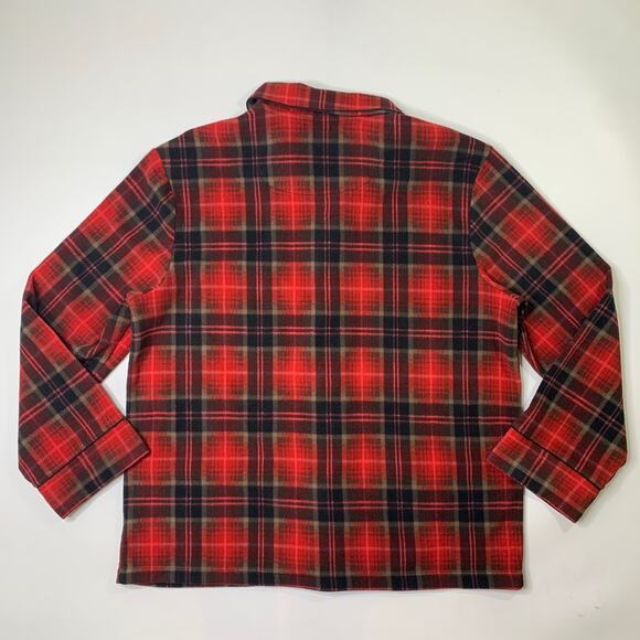 Skims Shirt Men Large Flannel Pajama Top Buffalo Plaid Chest Pocket Lounge Shirt - Picture 9 of 11